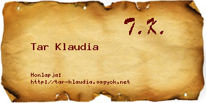 Tar Klaudia névjegykártya