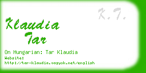 klaudia tar business card